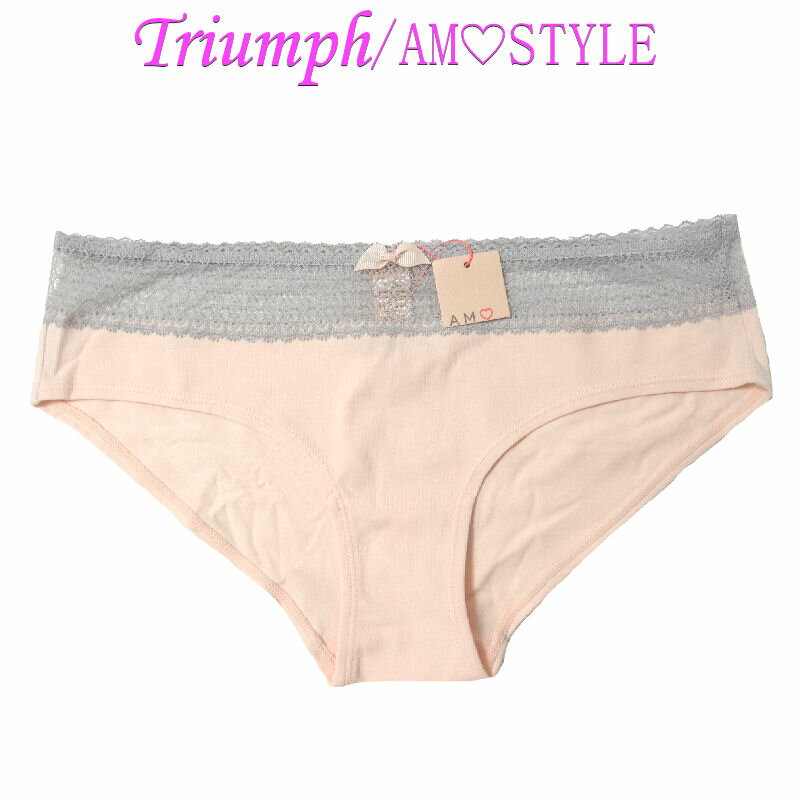 アモスタイル ショーツ Triumph トリンプ【アモスタイル】AMOSTYLE ショーツ レディース 単品 綿95％ レース 刺繍 フェミニン 下着 ランジェリー シンプル セールM ピンク ストレッチ 縦横のびのび レギュラー スタンダード セクシー フルバックレディースインナー h343m