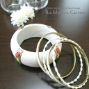 バングル レディース フェミニン カジュアル モード ガーリー キュート セール 訳あり オフ白 ブレスレット 4本セット オフィス 通勤 通学 アクセサリー ...