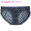 Triumph【アモスタイル】AMOSTYLE ショーツ レディース 単品 レース 刺繍 フェミニン 下着 ランジェリー シンプル セールM ブラック 黒 ストレッチ 縦横伸縮 レギュラー スタンダード セクシー フルバックレディースインナー g103m