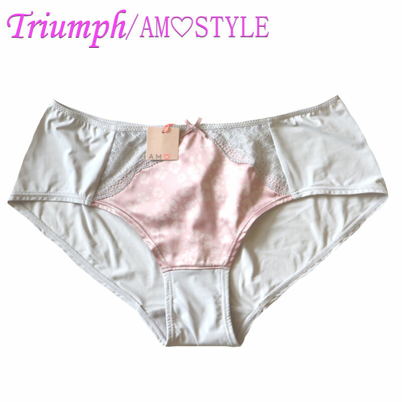 トリンプ ランジェリー（予算3000円以内） Triumph トリンプ【アモスタイル】AMOSTYLE ショーツ レディース 単品 花柄 無地 レース フェミニン 下着 ランジェリー シンプル セールM グレージュ ストレッチ レギュラー スタンダード セクシー フルバックレディースインナー g370m