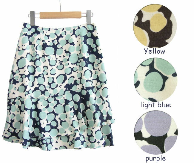レディース スカート 日本製 ♪ 大人フェミニン!ドット柄 ラッフルスカート ★ セール / 【メール便】 ラッフル スカート レディーススカート 膝丈スカート...