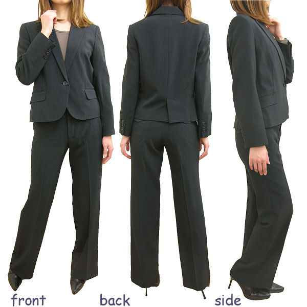 送料無料 スーツ レディース セットアップ リクルートスーツ パンツスーツ セール9号 11号 ピンストライプ ストレッチ 入学式 卒業式 就職活動 通勤 営業...