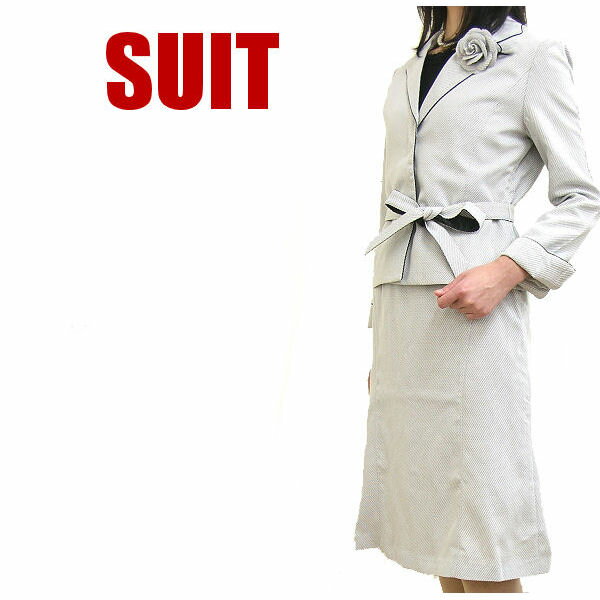 送料無料 スーツ レディース セットアップ 5点セット スカートスーツ レディーススーツ リクルート セールジャケット スカート インナー コサージュ リボン ...