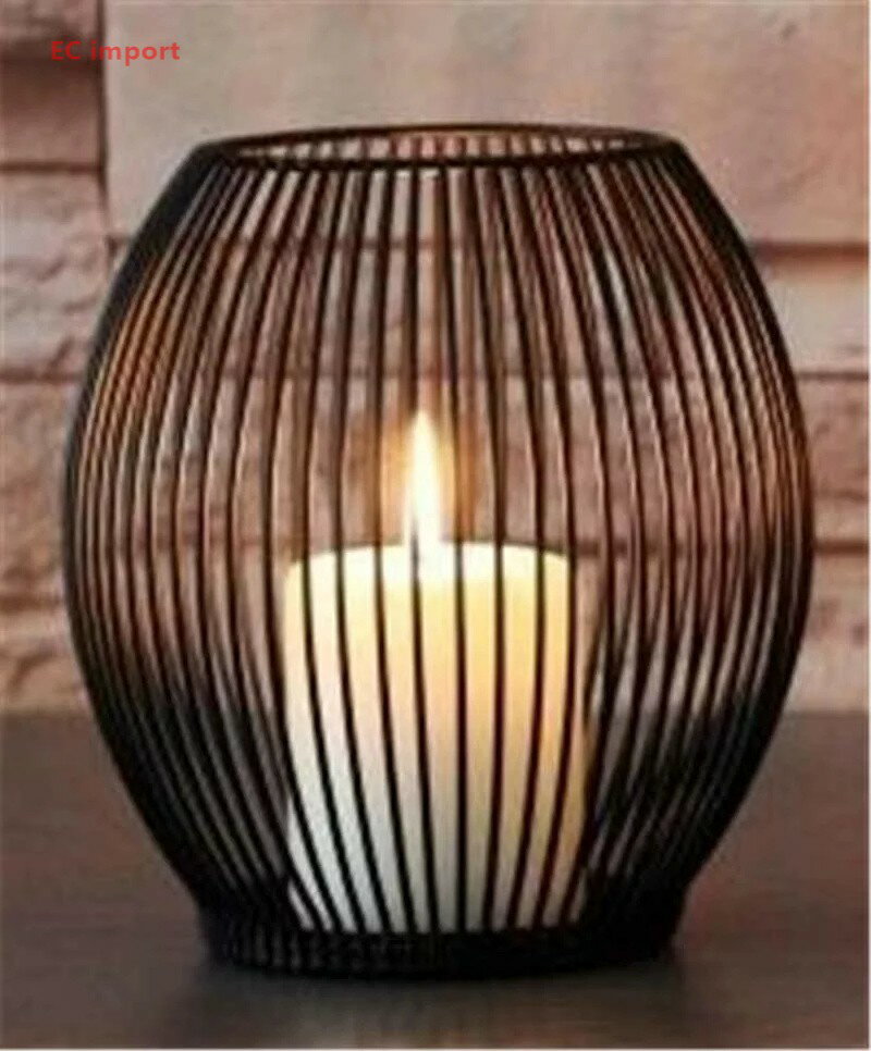 キャンドルホルダー 和 モダン 黒のカゴ風 シンプル (小)