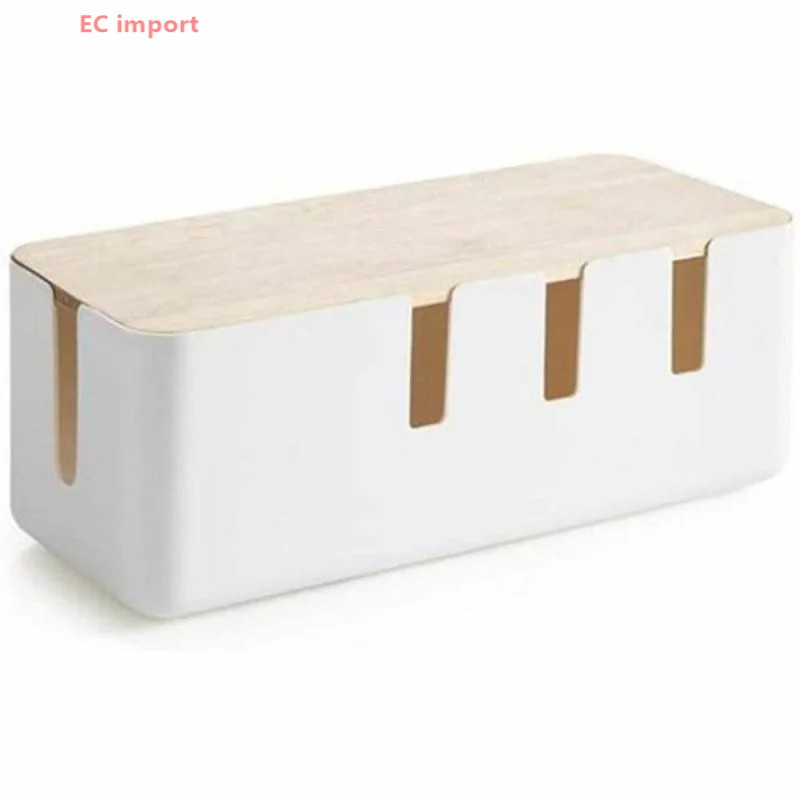 北欧 インテリア 雑貨 ケーブルボックス コンセント隠し 電源タップ 収納ケース 木とナチュラルホワイトのおしゃれなコード収納