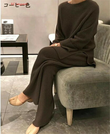 ニットセットアップ レディース 2点セット ニットトップス ガウチョパンツ 秋服 ゆったり 着回し ニットセットアップ レディース 2点セット ニットトップス ガウチョパンツ 秋服 ゆったり 着回し