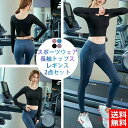 送料無料 ヨガウェア 上下セット 長袖とレギンスセット かわいい レディース ウェア 無地 スポーツウェア トップス タンクトップ ヨガパンツ ヨガレギンス ホ...