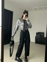 レディース ダンス衣装 セクシー 大人ダンス ヒップホップ k-pop セットアップ シルバー シャツ へそ出し ネクタイ付き ブラック パンツ 短パン スカート DS演出服 チアガール カッコイイ ステージ ダンスウェア 練習着 普段着 団体服 イベント 応援団 発表会 jazz S~XL