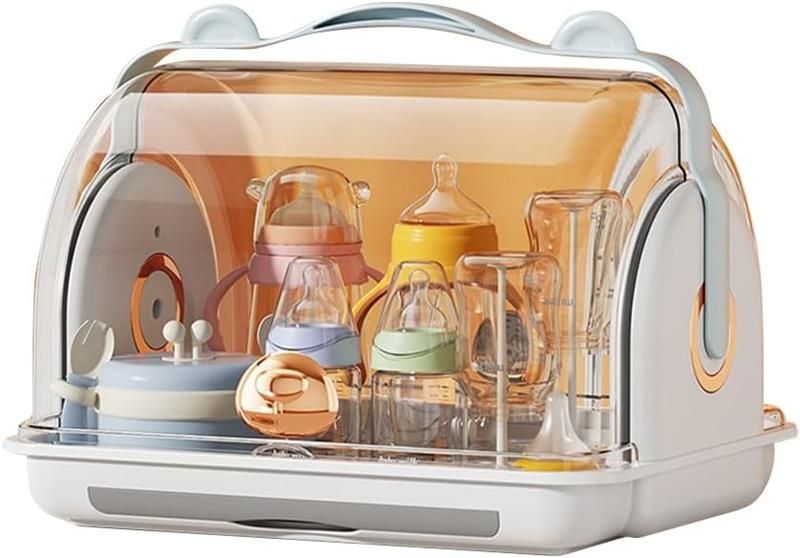 哺乳瓶乾燥ラック 取り外し可能な水トレイ付き 大容量 ダストフリー お手入れ簡単 多機能収納 プレゼン..