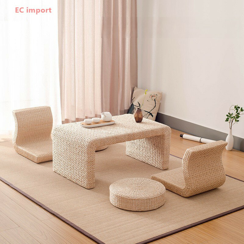 草編 藤編 日本式 畳 ティーテーブル 小さなテーブル リビングルーム バルコニー 背の低いテーブル 販促