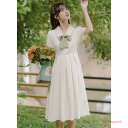 夏季 新作 ちょう結び ハーネス 学院 日系 学生 高校生 純色 半袖 ワンピース 中長タイプ Aライン 女性 清新ちゃん 卒業式 入学式 ワンピース カジュア...