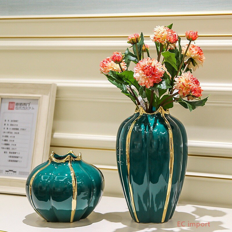 水色の花瓶 陶器製 金色装飾 楽天市場】青花 中国陶磁器(インテリア小物・置物|インテリア