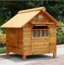 屋外用 耐候性 木製 天然木 犬小屋 ペットハウス ドッグハウス 犬舎 三角屋根 脚付き 小型犬 中型犬 通気性 組み立て 夏は涼しく冬は暖かい