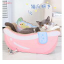 猫つめとぎ 爪とぎ 段ボール 猫つめとぎソファー 猫ベッド 高密度 ソファ型 猫耳デザイン 優れた耐久性 曲線設計 角丸加工(4)