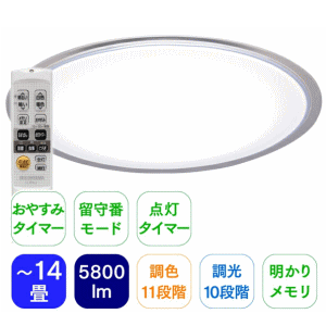 アイリスオーヤマ LEDシーリングライト 5.0シリーズ クリアフレーム 14畳 CL14DL-5.0CF クリア