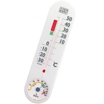 EMPEX[エンペックス]　生活管理温・湿度計　TG-2451　クリアホワイト 健康で快適な暮らしの温度、湿度の目安をわかりやすくカタチにしました。 節電における温度管理に。風邪、インフルエンザの感染予防に。熱中症防止に。 壁掛け用。 本体サイズ：約 295×77×18mm 質量：約 120g（パッケージ含む） 外枠材質：ABS樹脂 製造：日本製 発売元：エンペックス気象計株式会社 ※品質向上のため予告無く仕様を変更する場合がございます。 ※商品画像の色合いは、画像処理上　若干異なる場合がございます。予めご了承下さい。