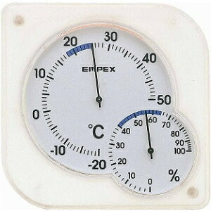 EMPEX エンペックス シュクレmidi温・湿度計 クリアホワイト TM-5601
