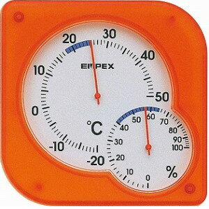 EMPEX エンペックス シュクレmidi温・湿度計 クリアオレンジ TM-5604