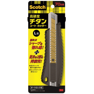 3M スコッチ 高硬度チタンコートカッター プロ仕様 オートロック式 L型 TI-DLA
