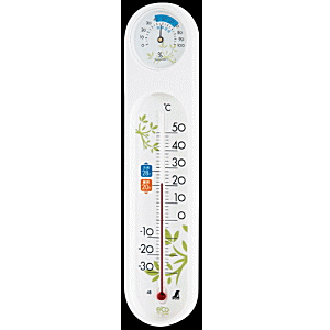 シンワ測定 温湿度計 PCオーバル エコ ホワイト 48975
