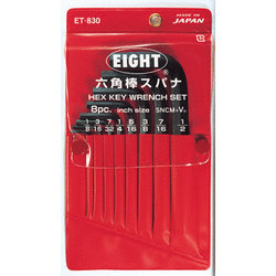 乐天商城 - エイト 六角棒スパナ インチサイズ 8本組セット ET-830