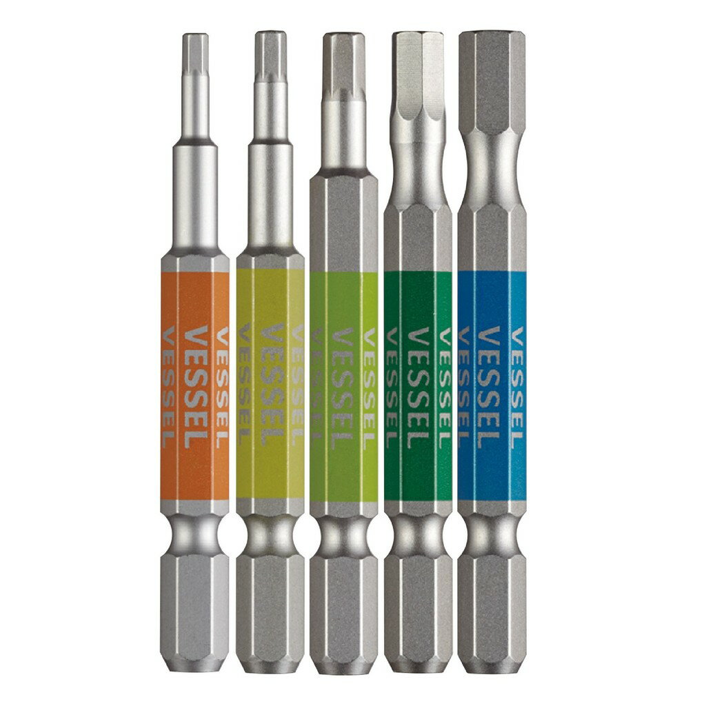 VESSEL ベッセル 片頭ヘックス剛彩ビット5本組 2．5/3．0/4．0/5．0/6．0mm GS5P-31