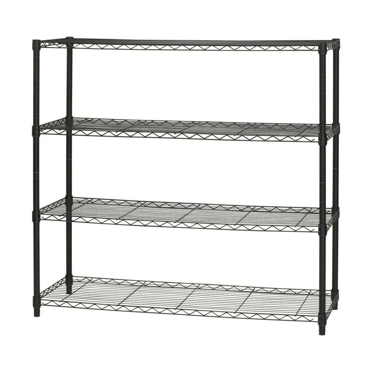 エイ・アイ・エス ネーロ スチールラック 4段 幅121×奥行45×高さ115/119cm NERO-1212 BK 【メーカー直送・代引不可・置配不可】