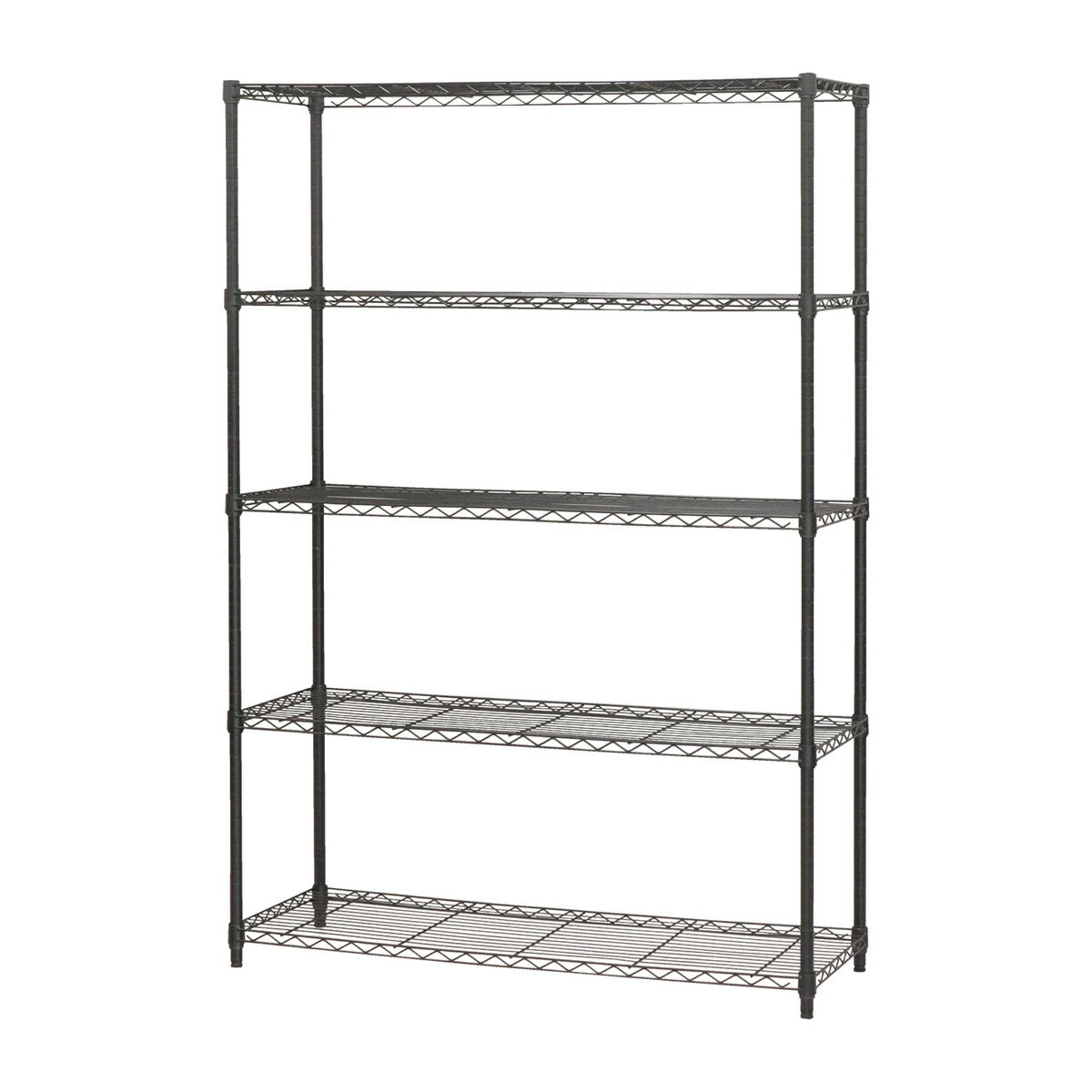 エイ・アイ・エス ネーロ スチールラック 5段 幅120×奥行45×高さ175/180cm NERO-1218 BK 【メーカー直送・代引不可・置配不可】