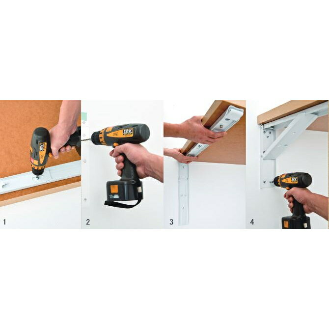 田邉金属工業所 TANNER 大型 折り畳み式棚受 ジャンボ45 2本1組 B-45 クロ 45cm