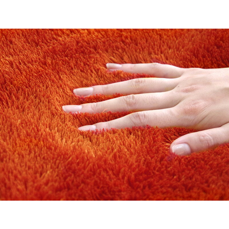 【9月は毎日開催!エントリーで最大100%ポイントバック】シャギー調ラグ ラルジュ 185×185cm オレンジ 柔らかいタッチの長毛ラグ 【メーカー直送・代引不可・置配不可・配送地域限定】 [3]