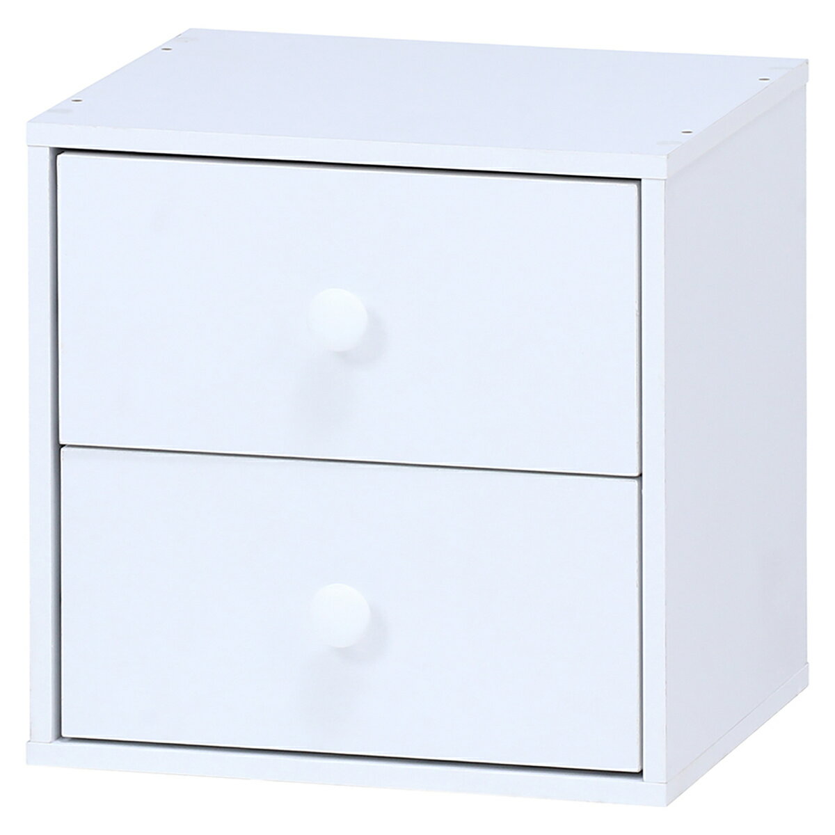 不二貿易 キューブボックス 引出2杯 WH FBC490 【メーカー直送・代引不可・置配不可・配送地域限定】