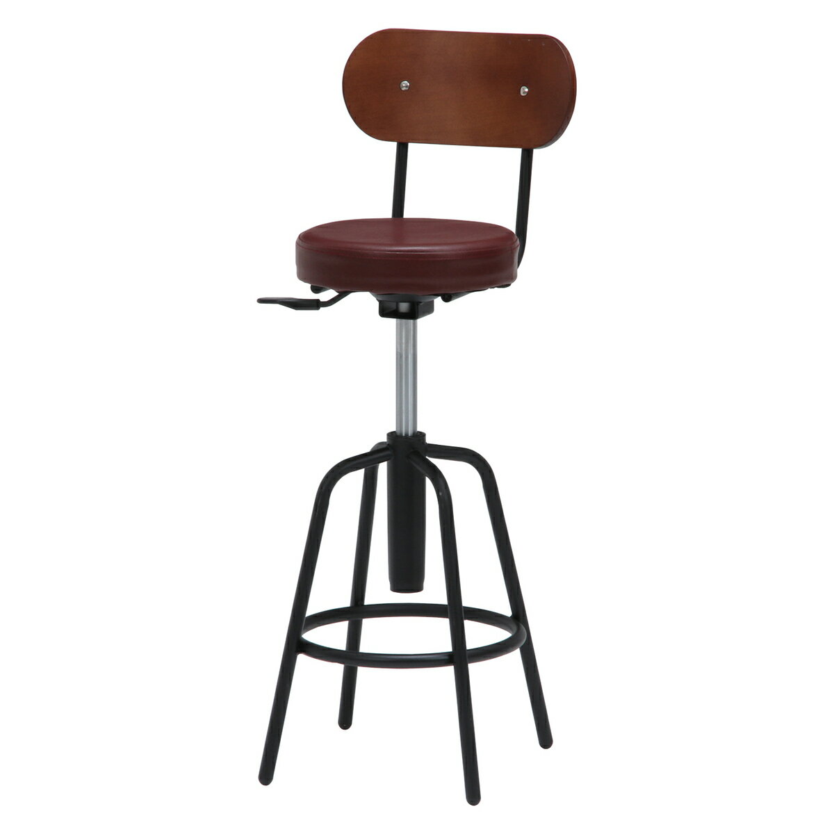 不二貿易 バースツール背付 HK-61201BR 【メーカー直送・代引不可・置配不可・配送地域限定】 [3]