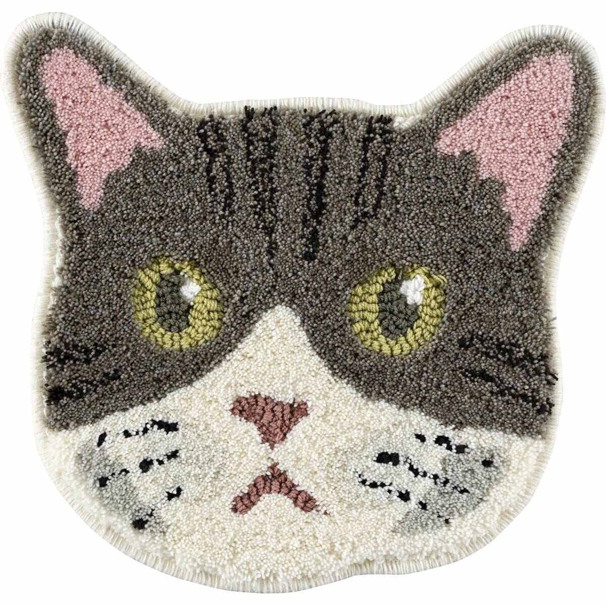 墊子 - スミノエ チェアマット ネコカオ 35×38cm キジシロ 【メーカー直送・代引不可・置配不可】