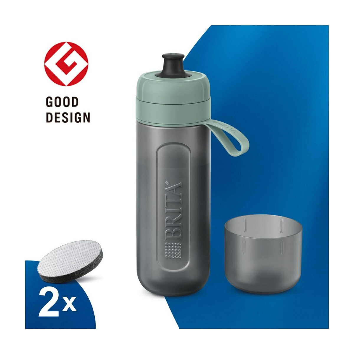【4月25日限定！最大100％ポイントバック】ブリタ BRITA ボトル型浄水器 アクティブ ダークグリーン 600ml