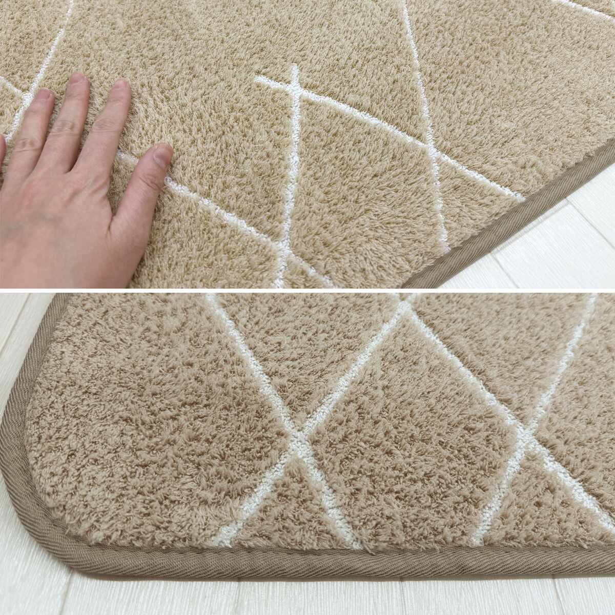 洗えるシャギーラグ モカ 70×185cm 【メーカー直送・代引不可・置配不可・配送地域限定】