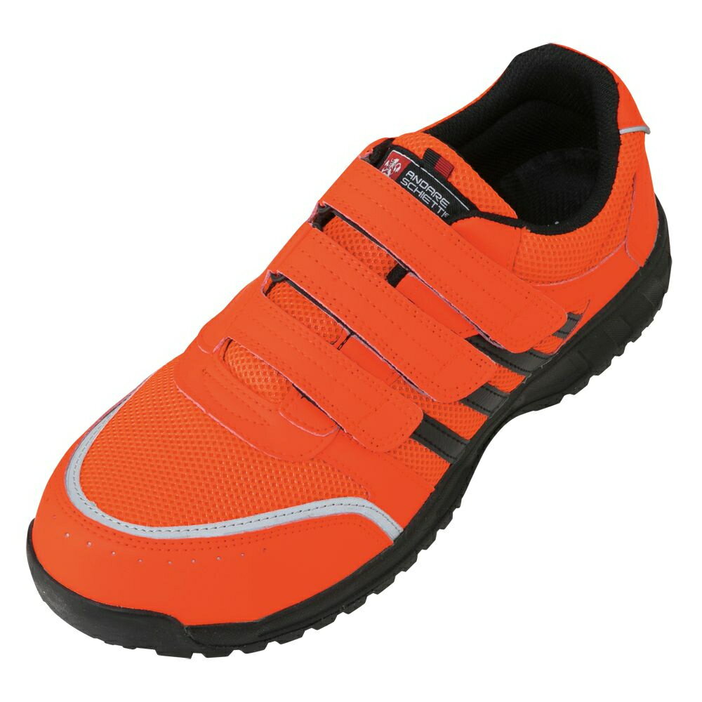 Safety Shoes - アンドレスケッティ セーフティスニーカー JSAA 高通気 耐滑耐油 衝撃吸収 メンズ オレンジ 28cm A-45000