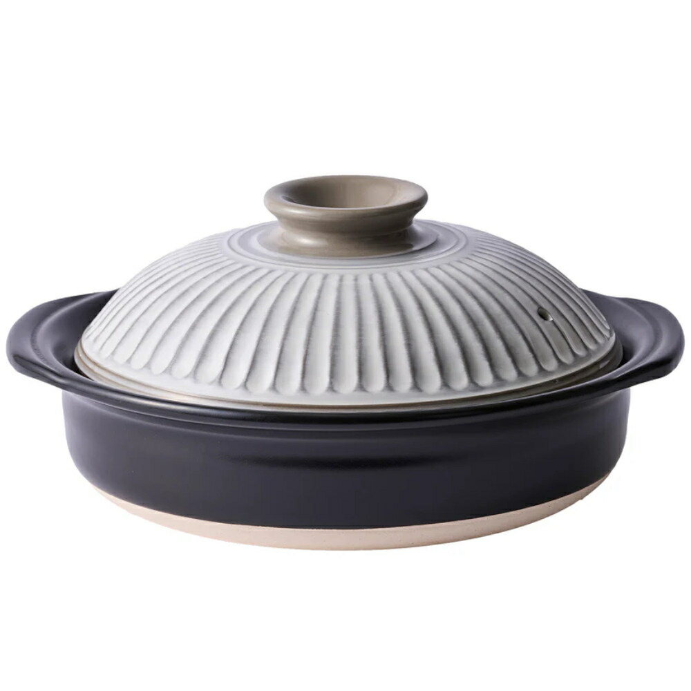 銀峯 菊花 9号鍋 粉引 土鍋 4人用