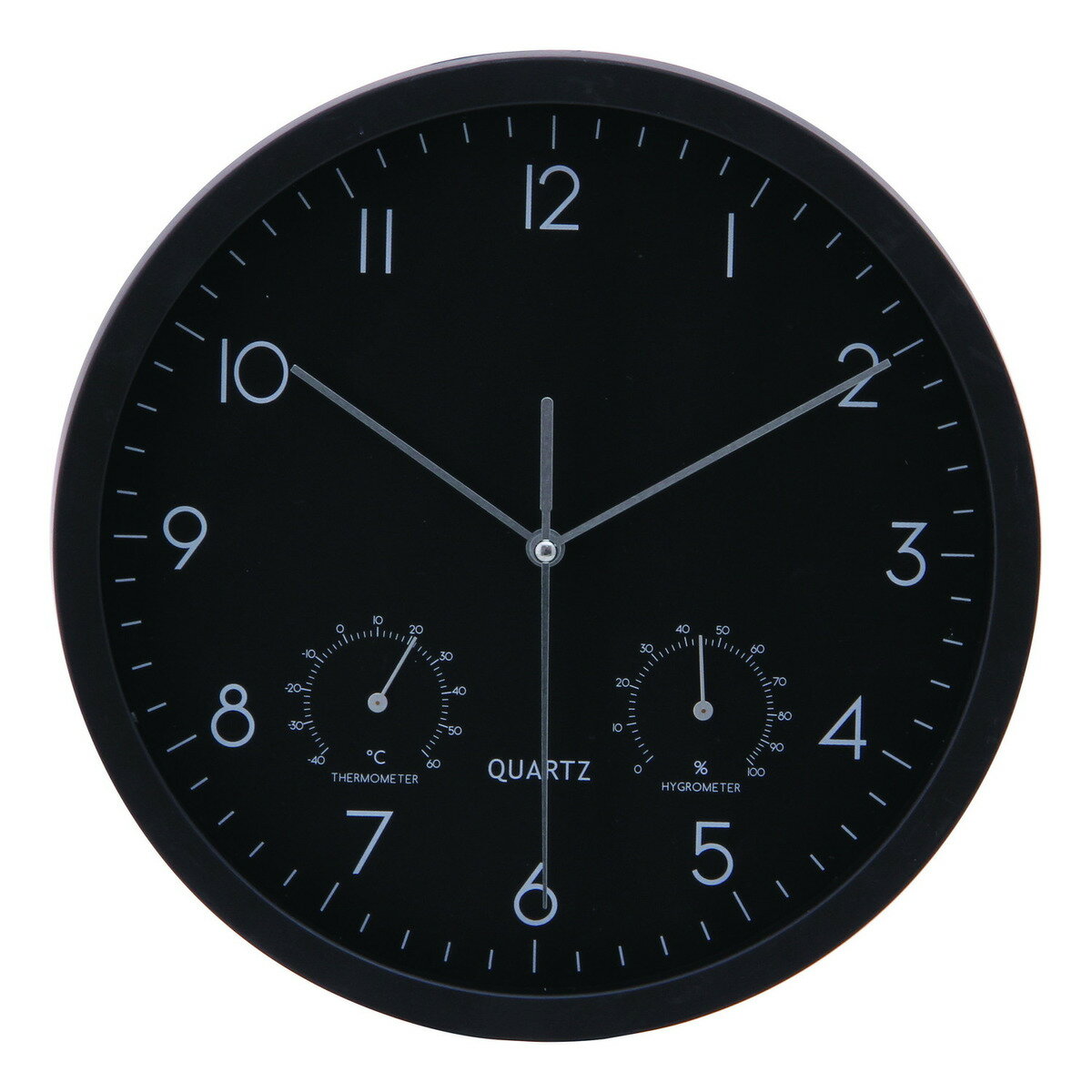 不二貿易 掛時計温湿度計付 ベゼル 直径25cm BK EG6910ATHYP214 【メーカー直送・代引不可・置配不可・..
