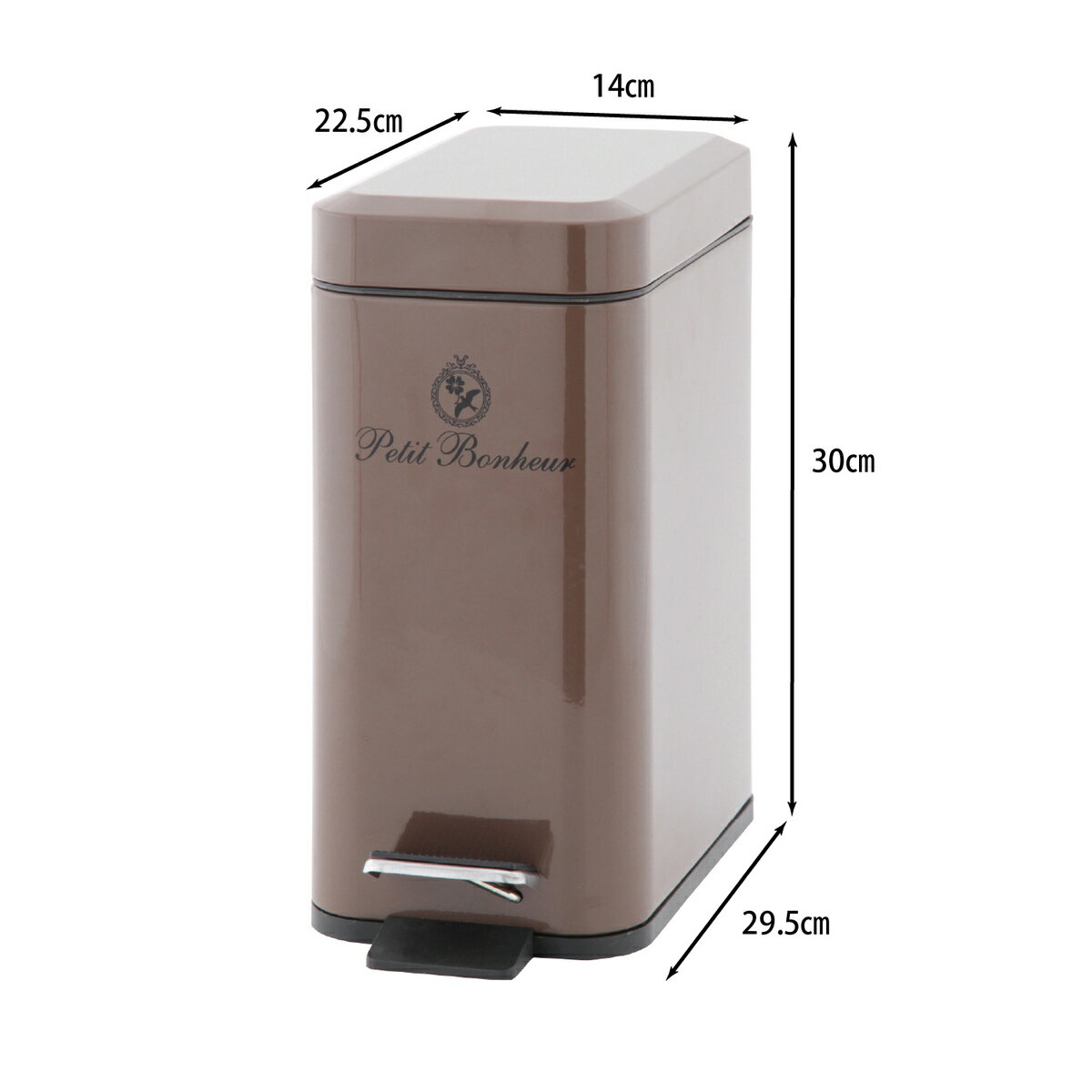 不二貿易 ペディボヌール ダストボックス5L ブラウン FTC018-BR 【メーカー直送・代引不可・置配不可・配送地域限定】