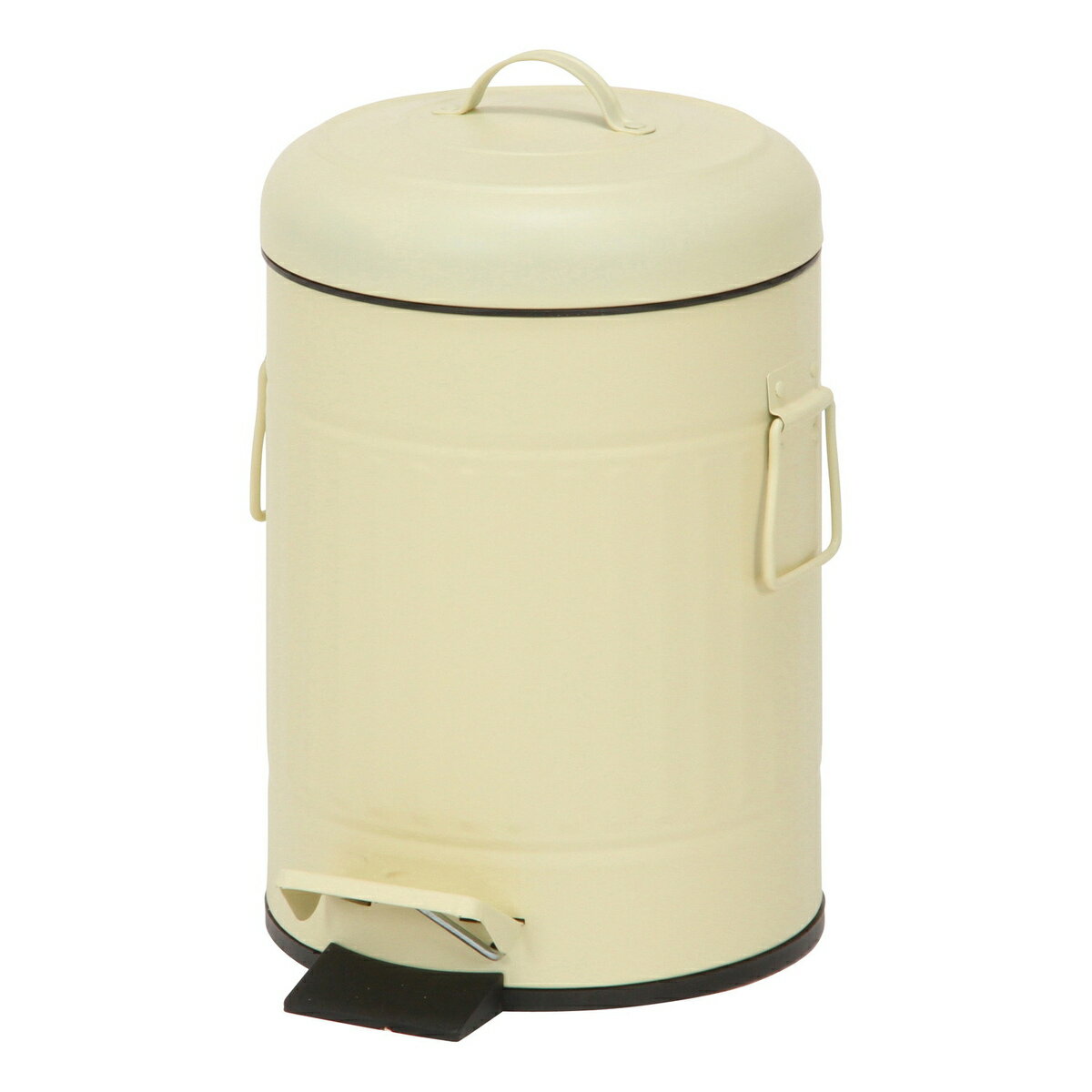 【2月20日限定！最大100％ポイントバック】不二貿易 スチール ラウンドペダルペール 5L アイボリ- FTC313-5L 【メーカー直送・代引不可・置配不可・配送地域限定】