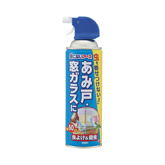 仕様使用期間:約2ヵ月適用害虫:カメムシ、ヨコバイ、ブユ（ブヨ）、アブ、ガ、ハチ、チャタテムシ、チョウバエ、ユスリカ、羽アリ、ウンカ 生産国日本 あみ戸や窓ガラスにスプレーするだけで、虫よけ効果がを約2ヵ月間続きます。 広いあみ戸に便利なエアゾールタイプで、あみ戸約40枚たっぷり処理できます 有効成分:シフルトリン（ピレスロイド系） ※品質向上のため予告なく仕様を変更する場合がございます。 ※パッケージのリニューアル等につき、商品画像が異なる場合がございます。予めご了承ください。 ※商品画像の色合いは、画像処理上、若干異なる場合がございます。予めご了承ください。