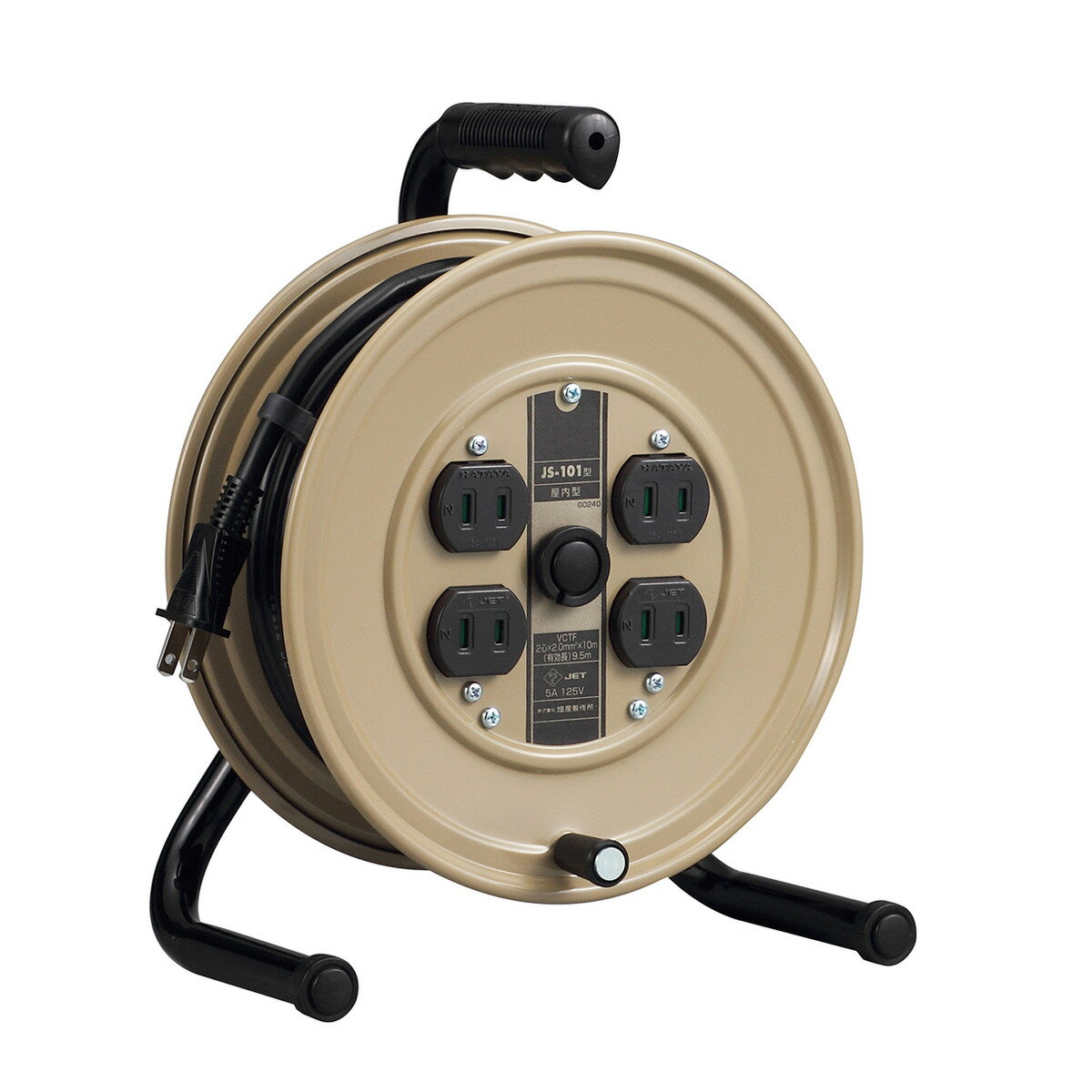 Rakuten - ハタヤ HATAYA コードリール JSリール 小型 屋内用 125V コード長10m 4口 JS-101