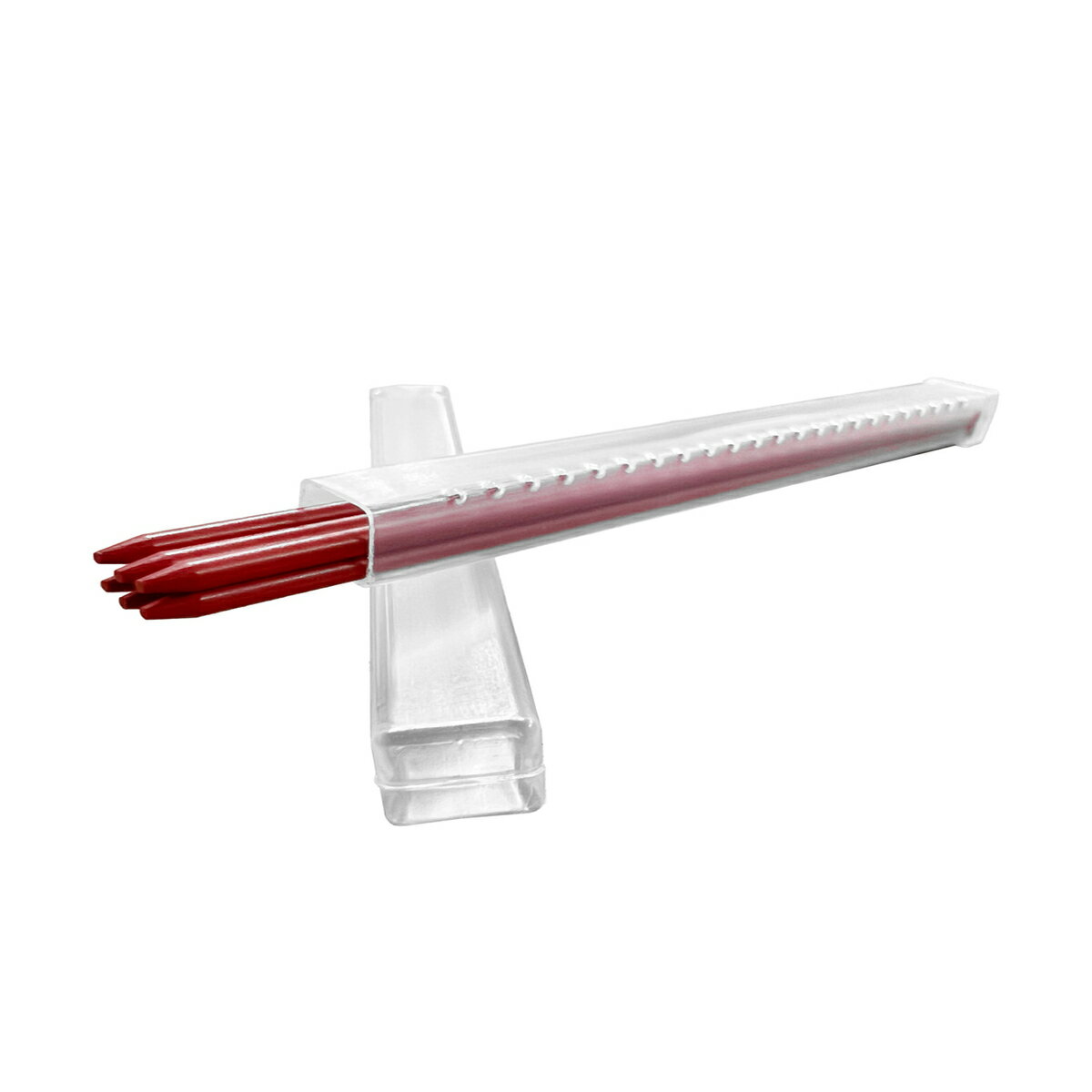 祥碩堂 朱雀 シャープペンシル 替芯 6本入 建築用 硬芯2.0mm 赤 500-R6