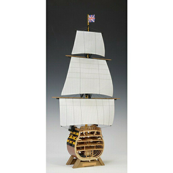 【11月25日限定!最大100%ポイントバック】ウッディジョー 木造帆船模型 1/160 ビクトリー カットモデル 帆付