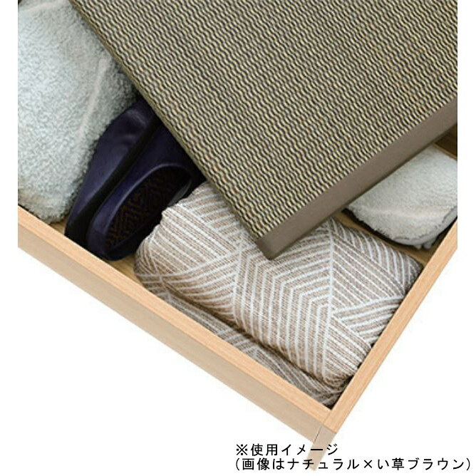 【12月は毎日開催!エントリーで最大100%ポイントバック】畳収納付きベンチ 120×43×39cm グレー×い草ブラウン 【メーカー直送・代引不可・置配不可】