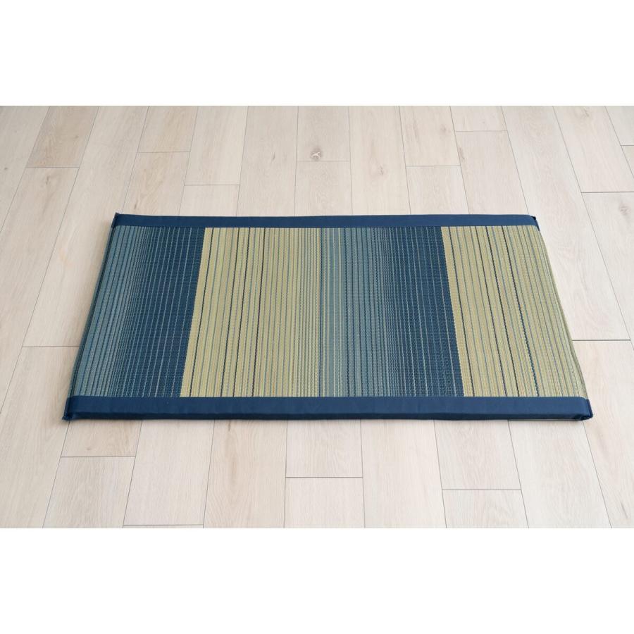 い草長座布団 ラーデ 約55×110cm ブルー 【メーカー直送 代引不可 置配不可 配送地域限定】