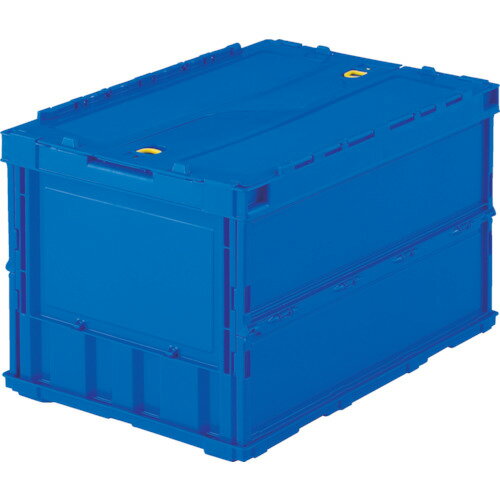 Sundries Box - 【5月25日限定！最大100％ポイントバック】トラスコ オリコン 薄型折りたたみコンテナ 50L ロックフタ付 ダークブルー TR-C50B DB