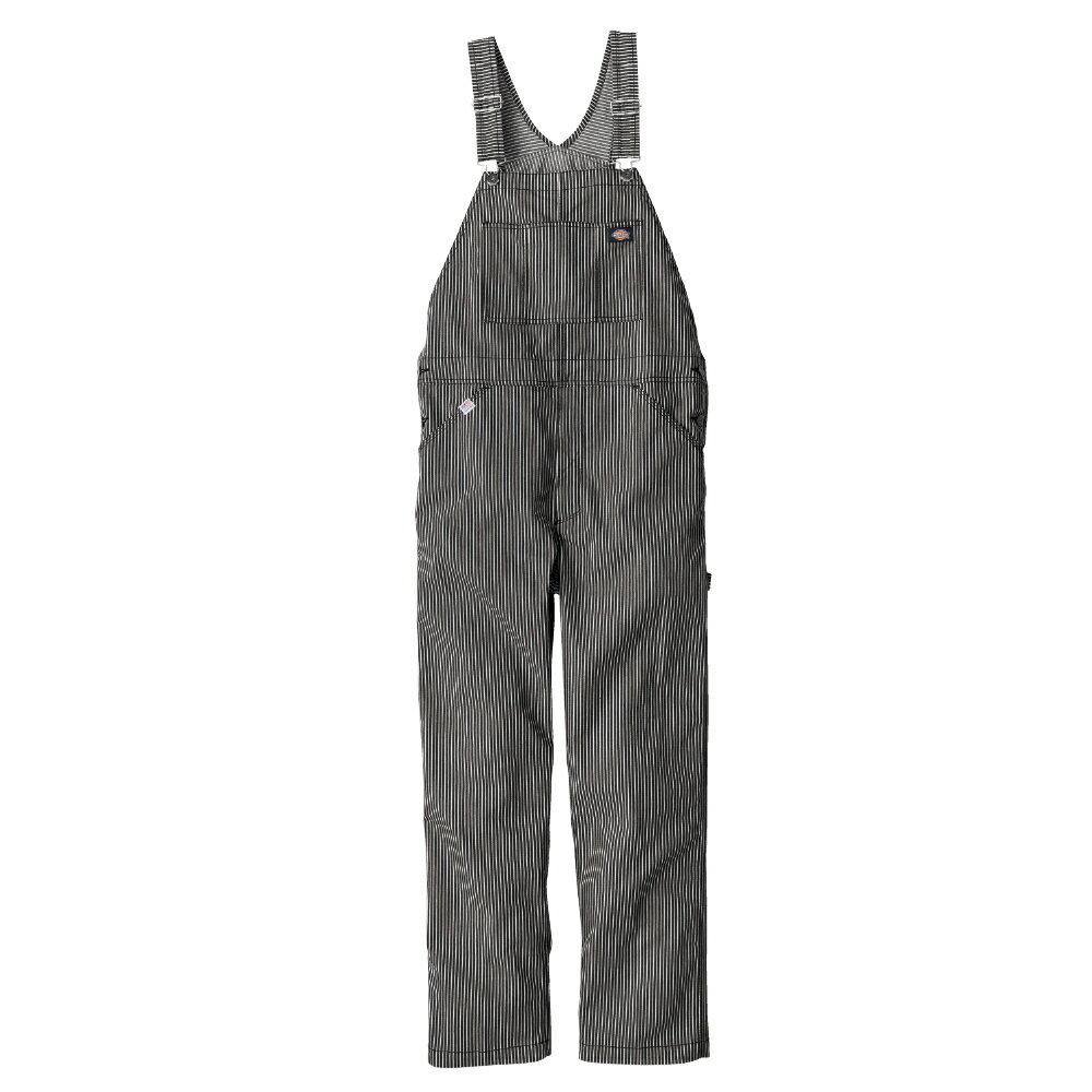 乐天商城 - ディッキーズ Dickies ライト ストレッチヒッコリー オーバーオール ブラック XL D-7109