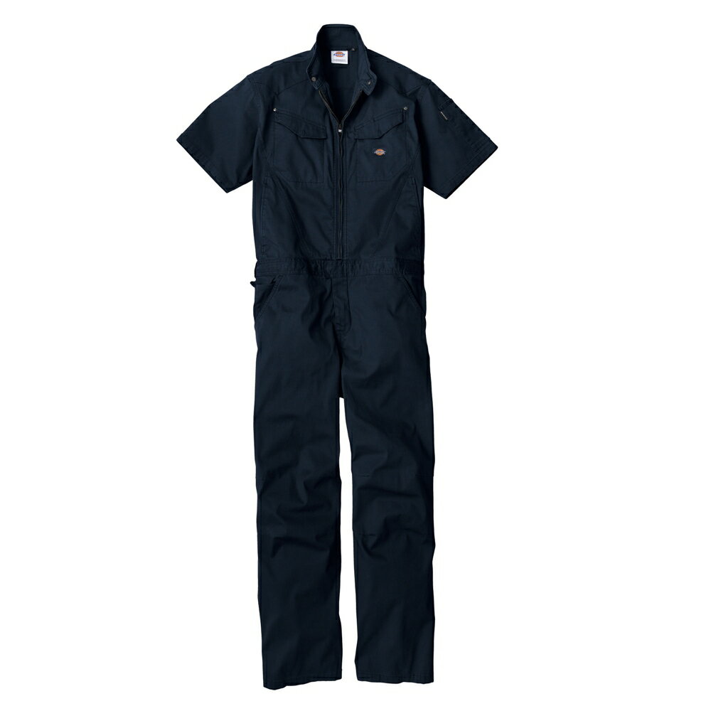 ディッキーズ Dickies ストレッチヘリンボーン 半袖ツナギ ネイビー XL D-912