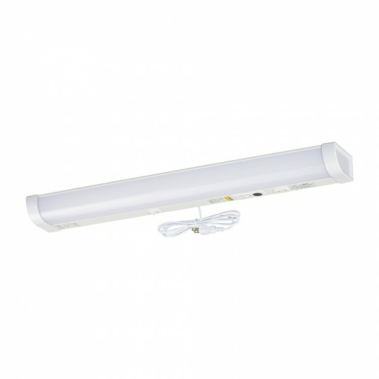Rakuten - 【6月5日限定！最大100％ポイントバック】オーム電機 LED流し元灯 20形 昼光色 センサースイッチ式 コンセントタイプ LT-LSL13D-HSS
